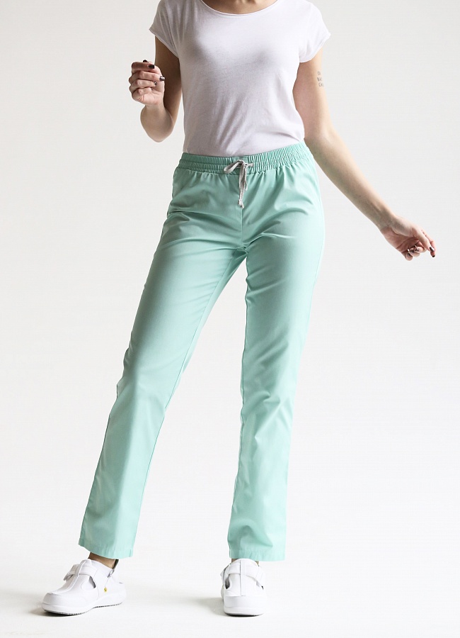 Медицинские брюки женские "Комфорт", зелёные SALE (  80, XS)