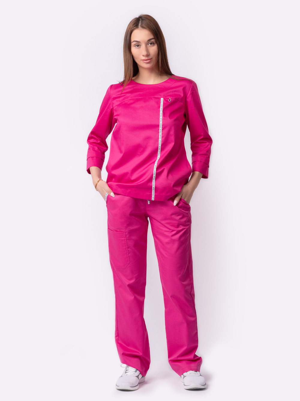 3-мед.одежда,-блуза-медицинская,-рукав-три-четверти,-медицинская-рубашка,-женская-медицинская-одежда,-doctor-style,-Доктор-стиль