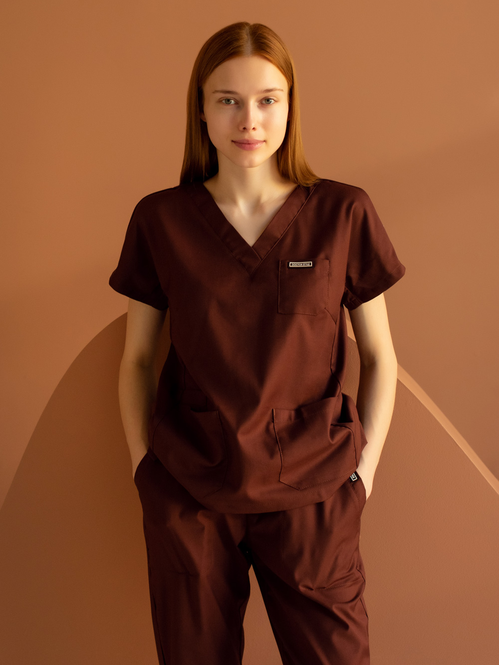 хирургичка-шоколад-рубашка-медицинская-блуза-женская-доктор-стиль-медицинский-костюм6