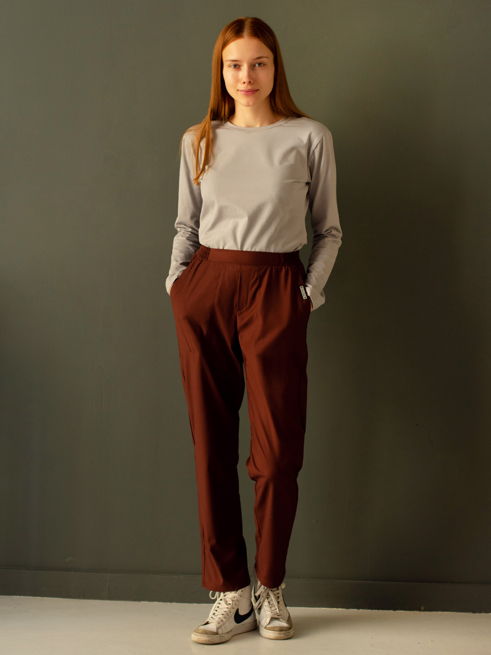 Медицинские брюки женские Чинос TREND, шоколад-2