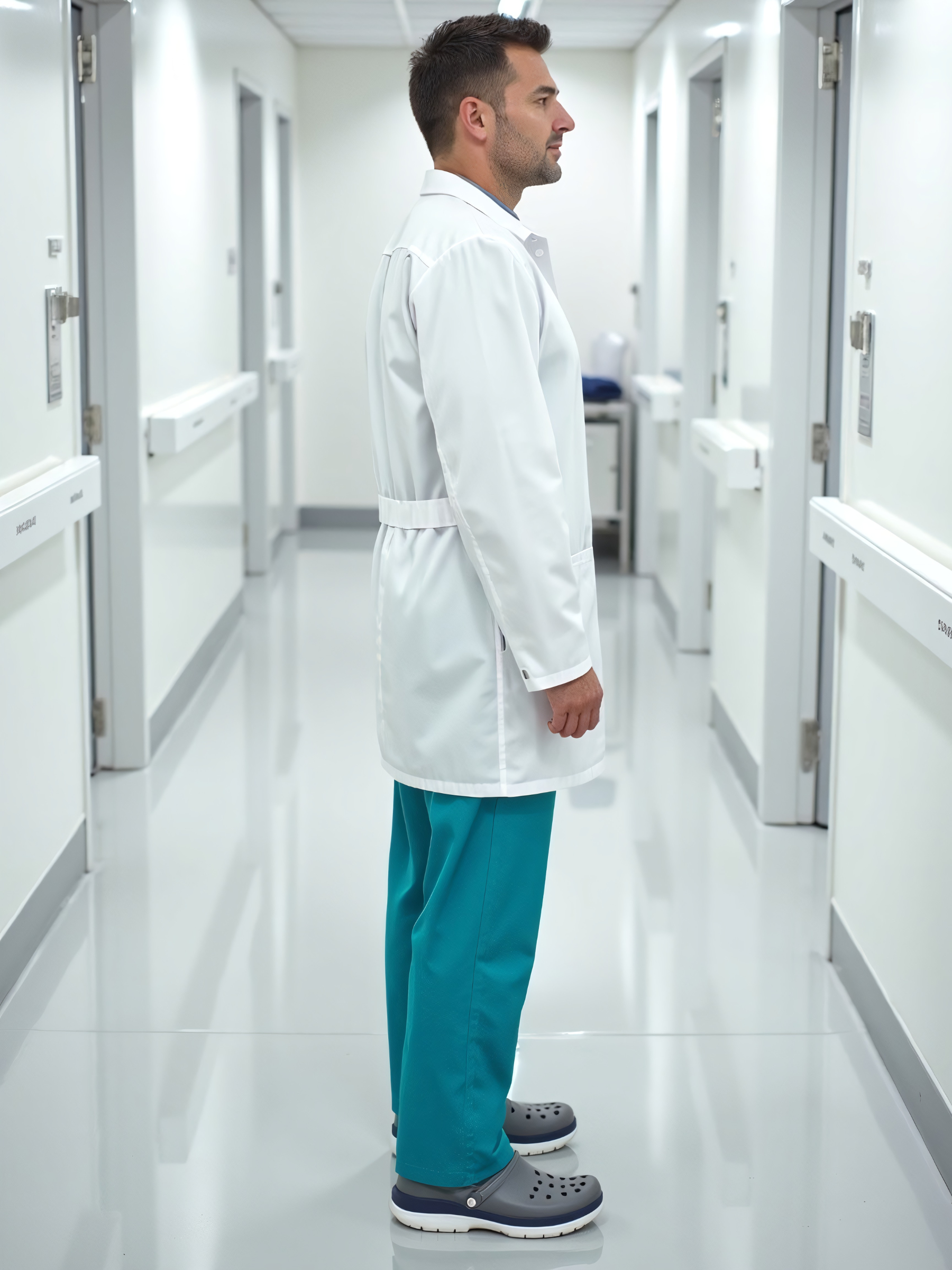 Медицинский халат мужской Силуэт, белый 3