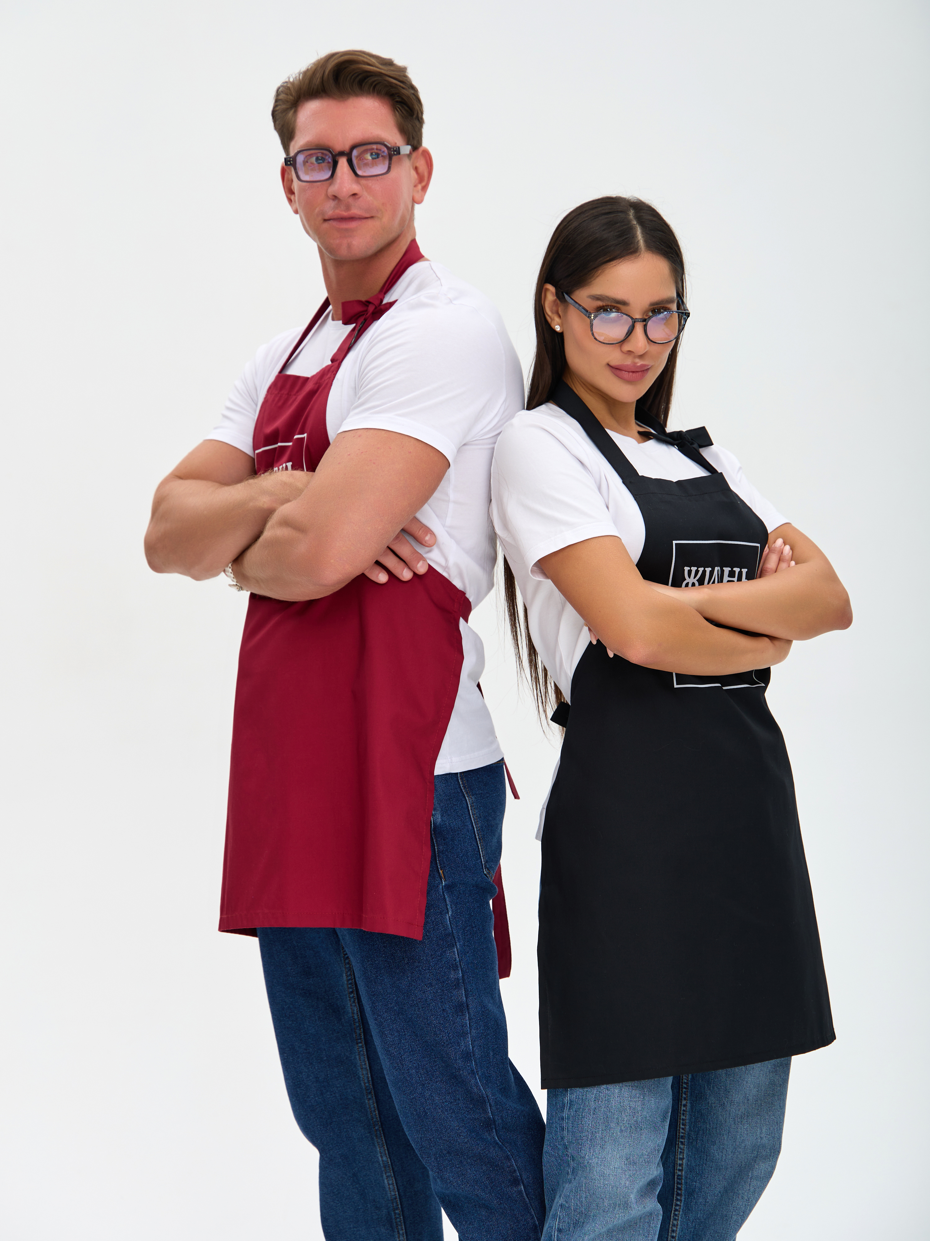 Фартук унисекс «O'Кей», черный и бордо 10