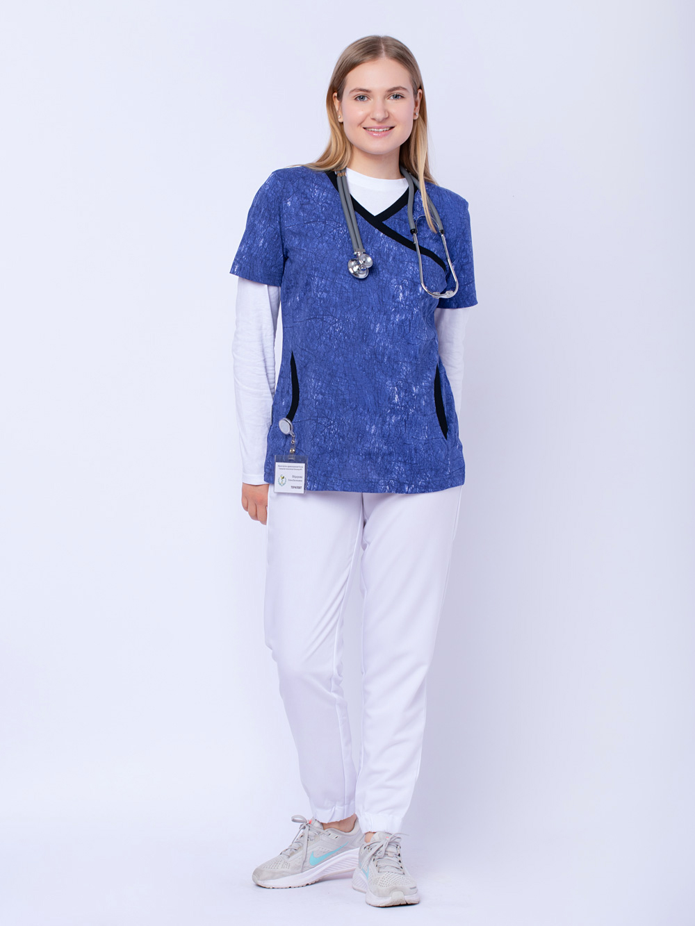 блуза-медицинский-женская-синяя-доктор-стиль-2