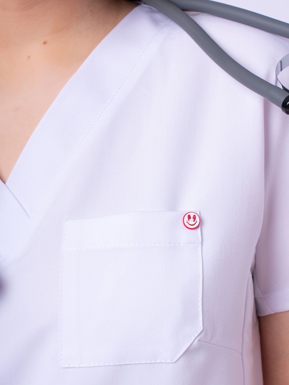 Медицинская блуза-топ женская Нюша TREND, белая (11)