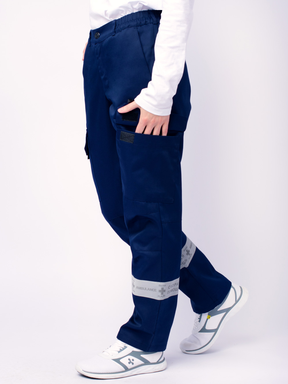 Демисезонные брюки женские ФлешКа, темно-синие-3