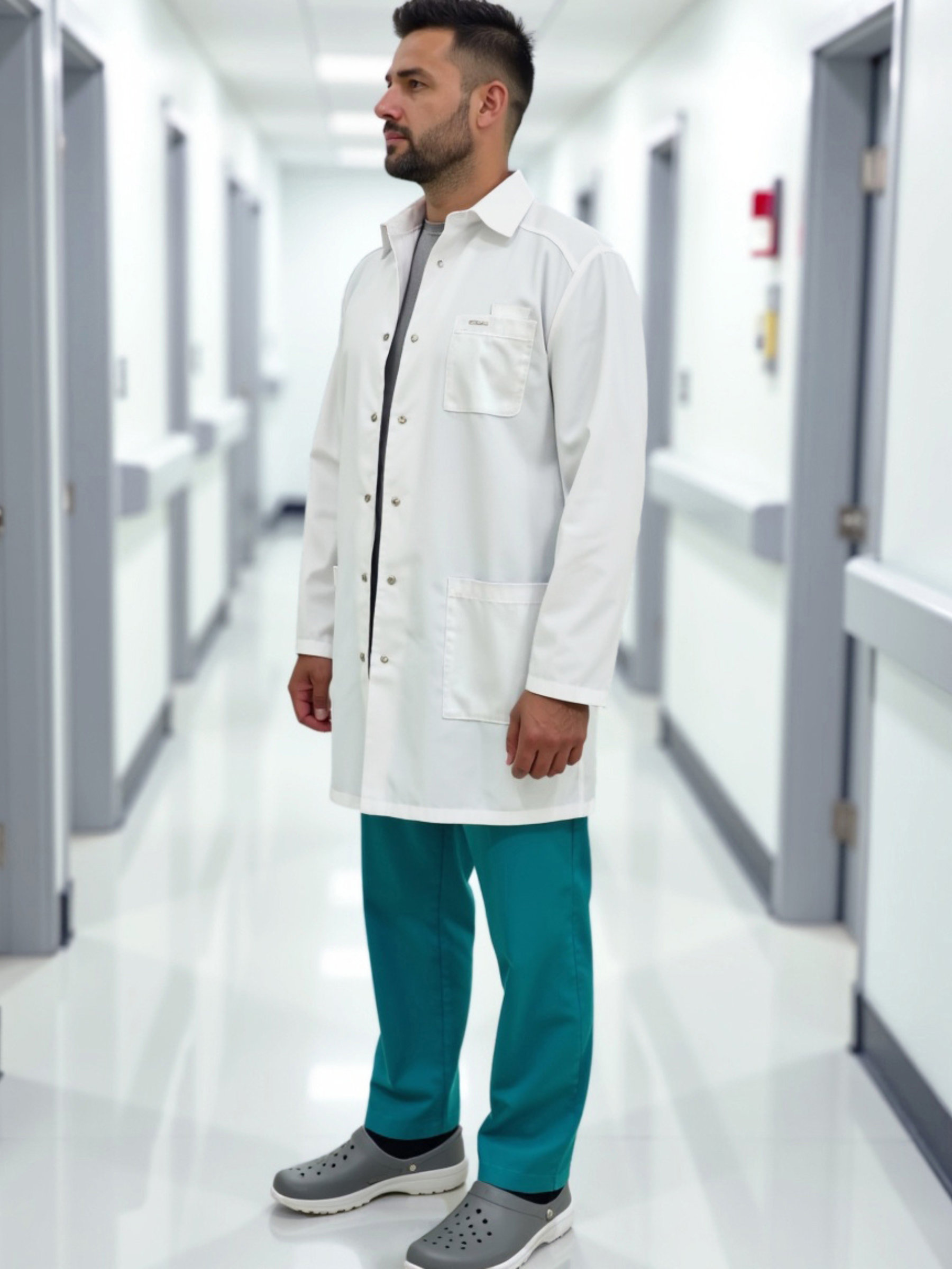Медицинский халат мужской Силуэт, белый 2