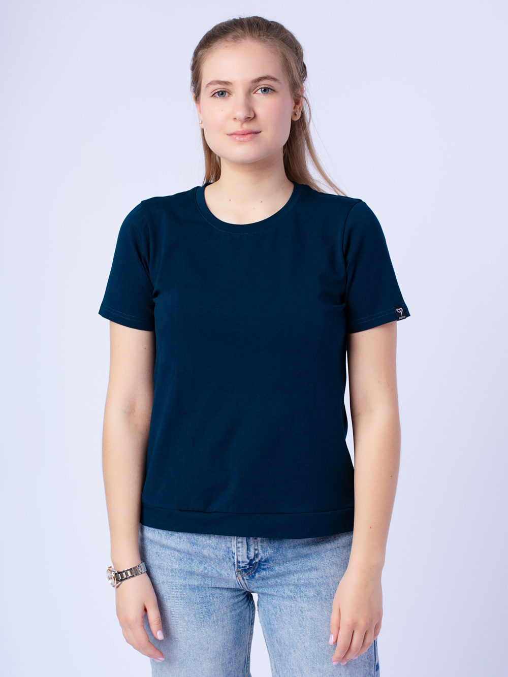 Футболка-темно-синяя-женская-хлопок-доктор-стиль-6