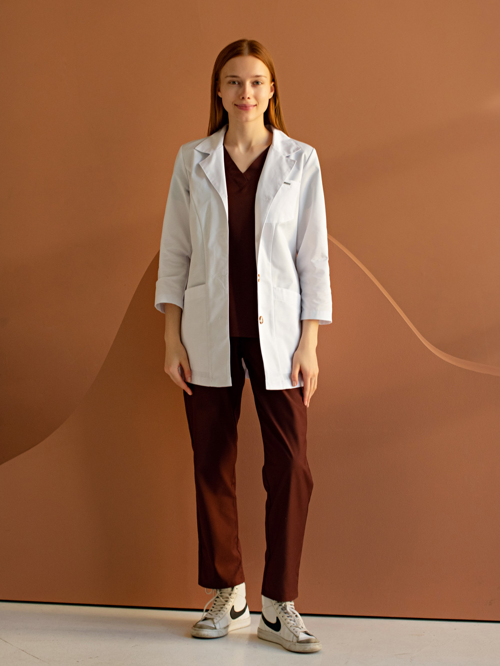 Медицинская блуза женская Аврора, белая-1