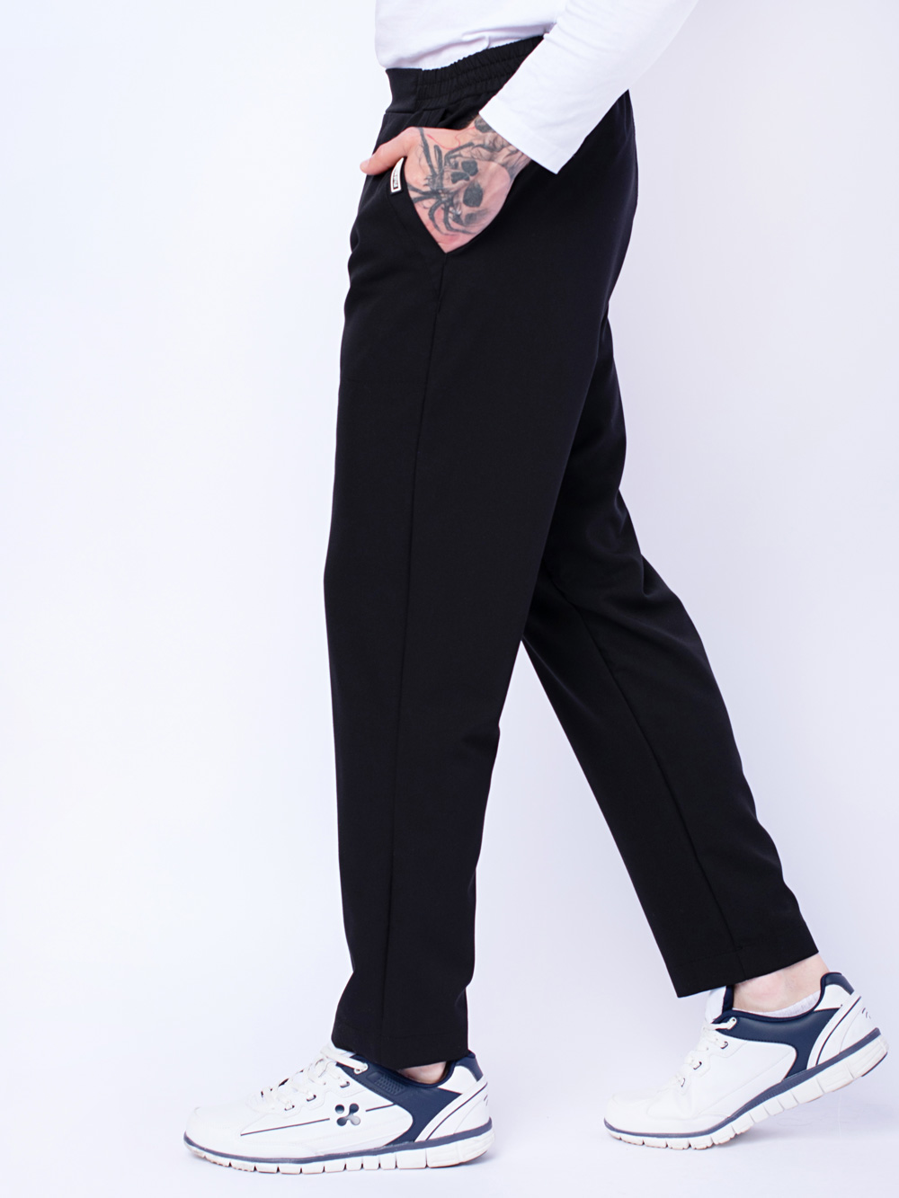 брюки-мужские-медицинские-чёрные-на-резинки-чиносы-доктор-стиль-0