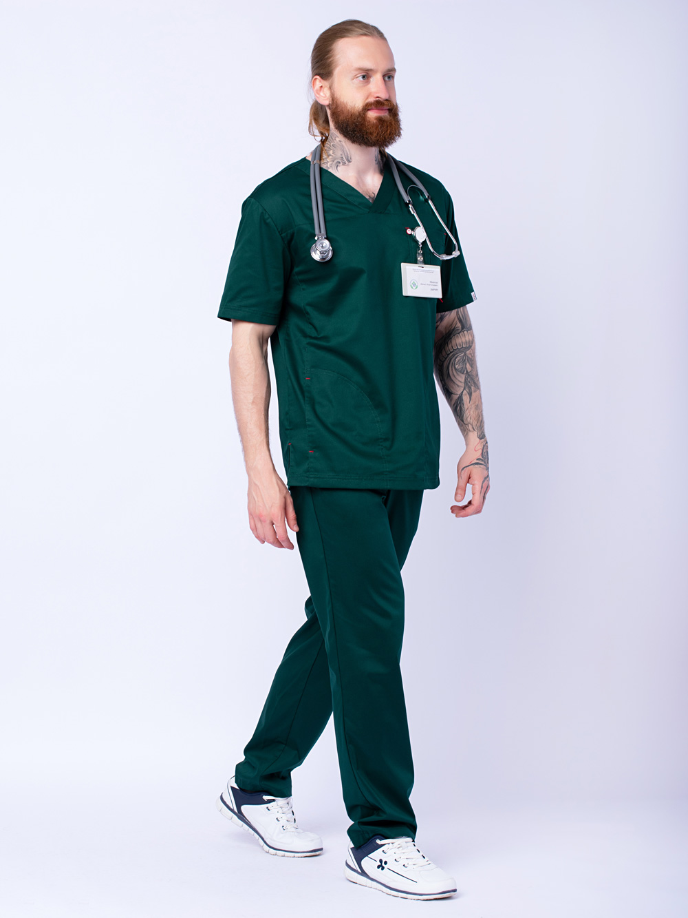 блуза-медицинская-мужская-хирургическая-зелёная-доктор-стиль-7