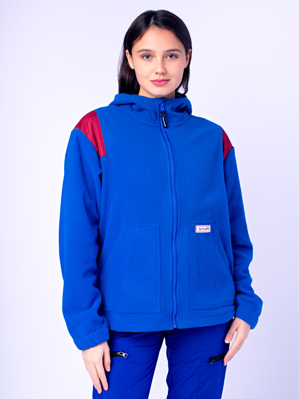 флиска-толстовка-скорая-помощь-зипка-василек-с-бордовыми-красными-вставками-2