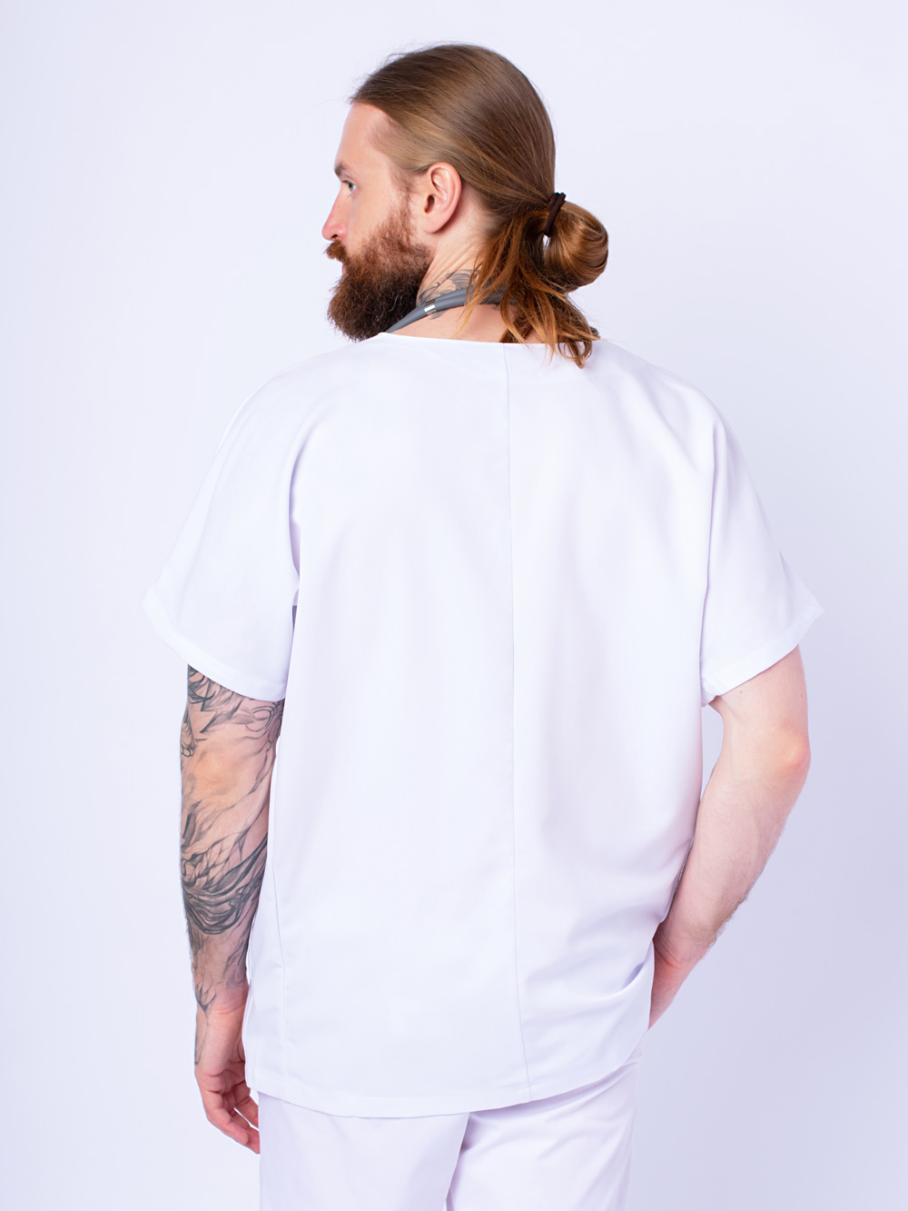 блуза-хирургичка-рубашка-медицинская-белая-с-карманами-доктор-стиль-8