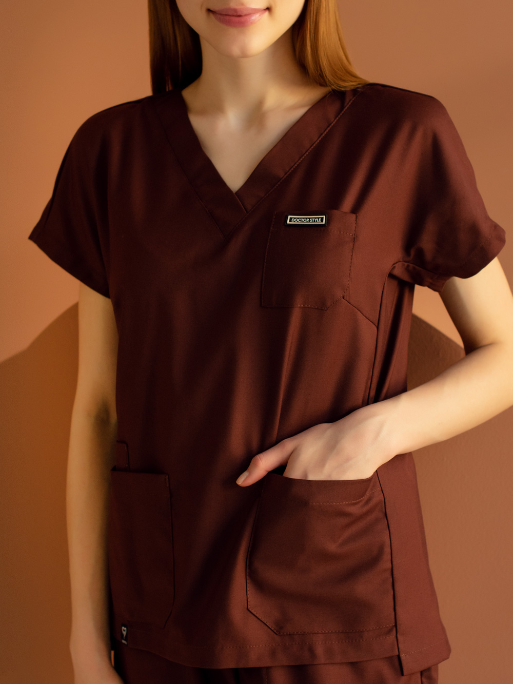 хирургичка-шоколад-рубашка-медицинская-блуза-женская-доктор-стиль-медицинский-костюм3