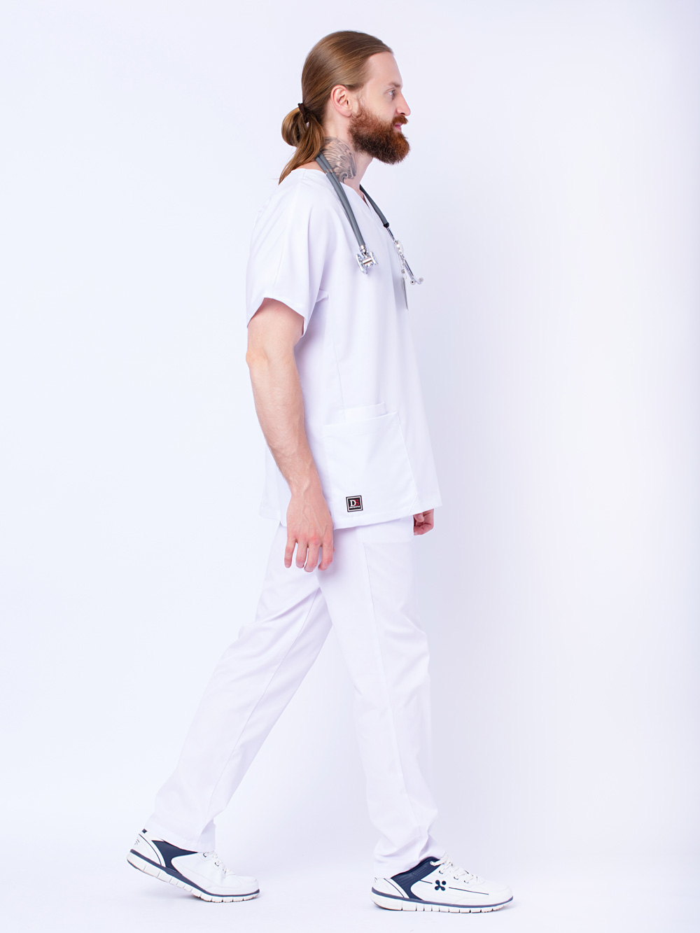блуза-хирургичка-рубашка-медицинская-белая-с-карманами-доктор-стиль-2