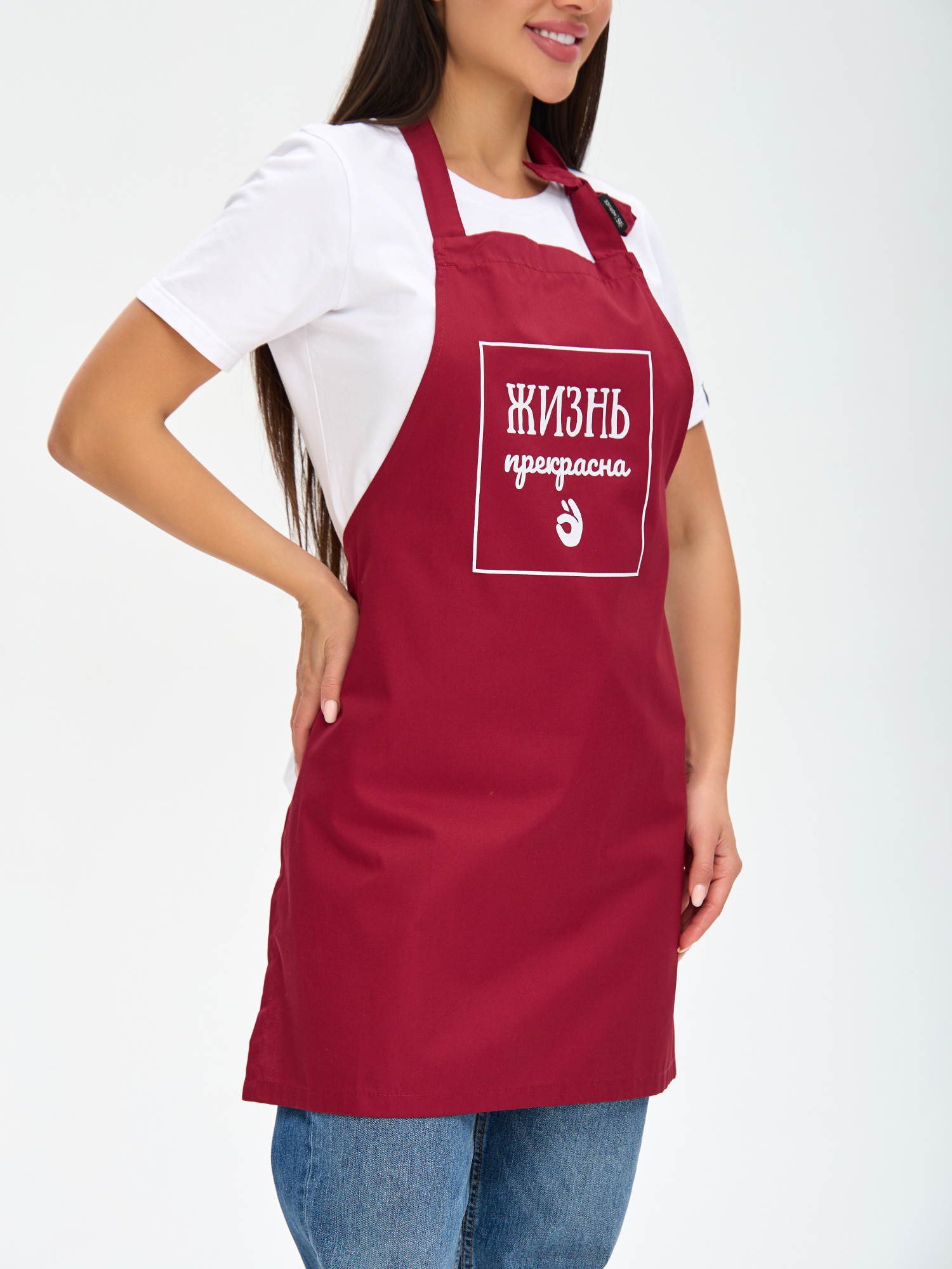 Фартук унисекс «O'Кей», бордо 3