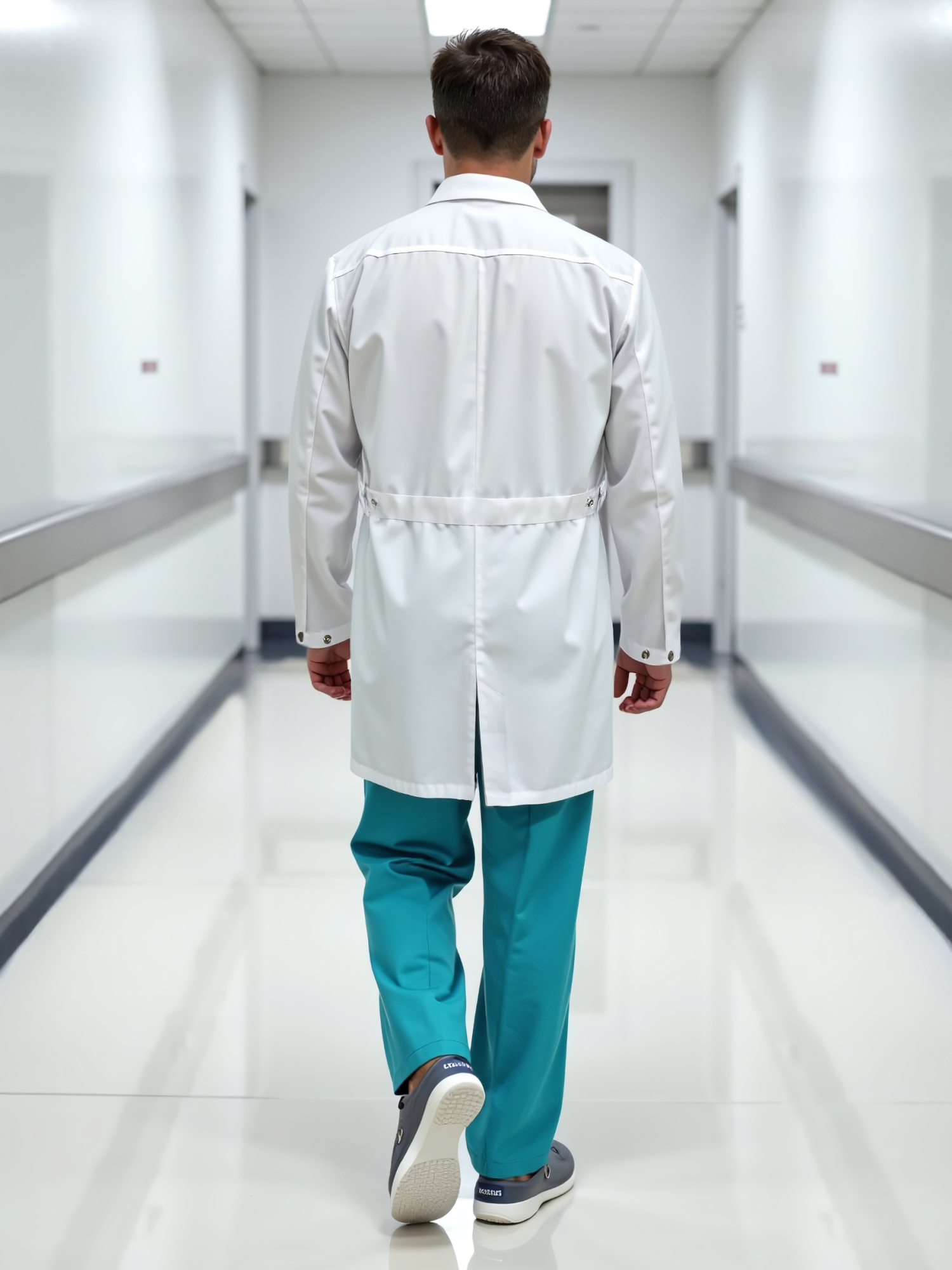 Медицинский халат мужской Силуэт, белый 4